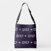 Sac Ajustable Coeurs, texte OMG, motif mignon (Dos)