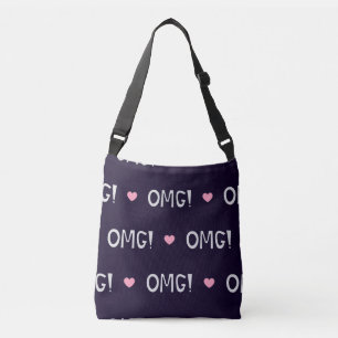 Sac Ajustable Coeurs, texte OMG, motif mignon