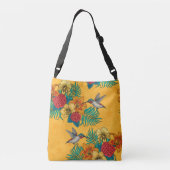 Sac Ajustable Colibris et bouquet tropical en jaune (Dos)
