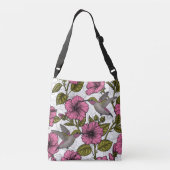 Sac Ajustable Colibris et fleurs d'hibiscus roses (Dos)