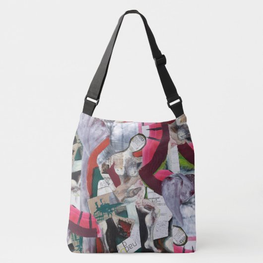 Sac Ajustable Collage d'art Abstrait peint à la main (Devant)