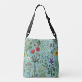 Sac Ajustable Collage de fleurs sauvages sur fond bleu (Dos)