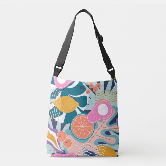 Sac Ajustable Collage de jungle exotique et moderne. (Devant)