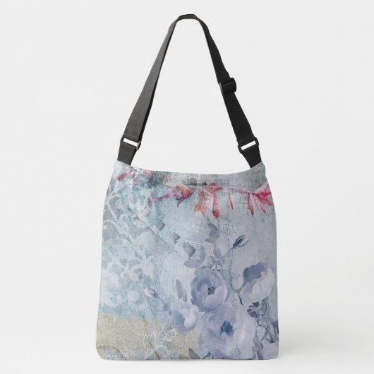 Sac Ajustable Collage floral Abstrait bleu (Devant)