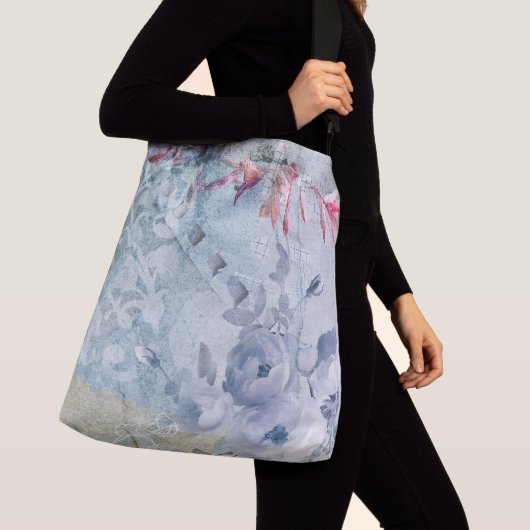 Sac Ajustable Collage floral Abstrait bleu (De près)