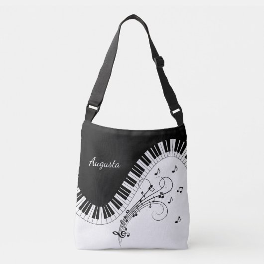 Sac Ajustable Conception de musique de clavier de piano avec nom (Devant)