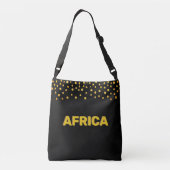 Sac Ajustable Confettis dorés et texte modifiable sur fond noir (Dos)