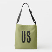 Sac Ajustable Cool grand monogramme initial vert olive noir (Dos)