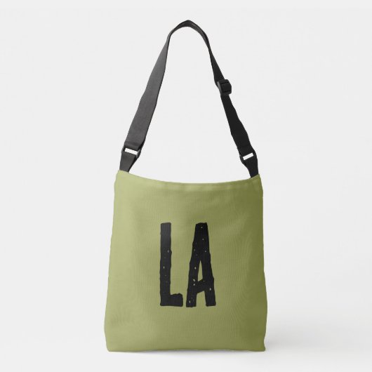 Sac Ajustable Cool grand monogramme initial vert olive noir (Devant)