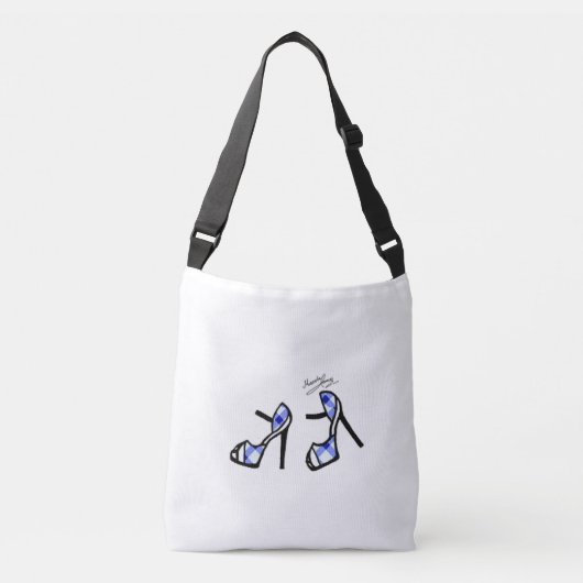 Sac Ajustable Copie élégante de chaussure - plaid d'indigo (Devant)