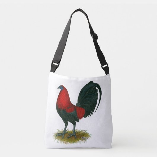 Sac Ajustable Coq de combat américain : Brun Rouge (Devant)