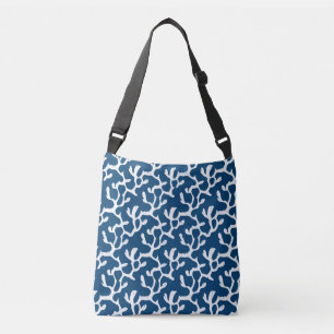 Sac Ajustable Corail Abstrait bleu et blanc Motif répétitif