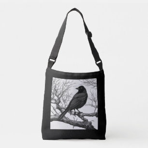 Sac Ajustable Corbeau perché sur des branches nues d'hiver