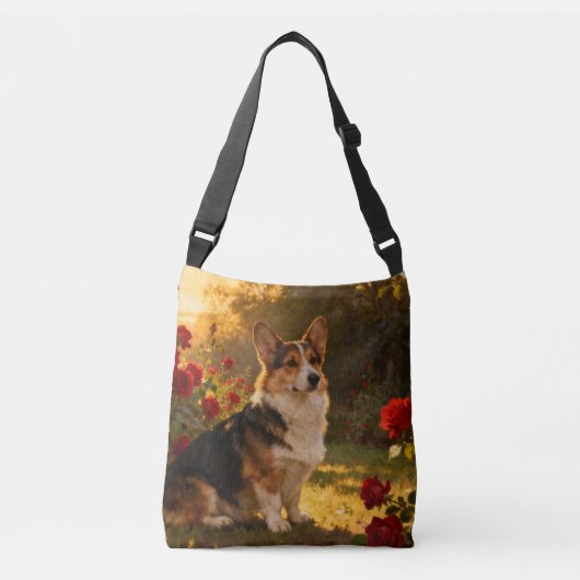 Sac Ajustable Corgi dans les Roses I (Devant)