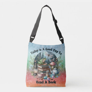 Sac Ajustable Cottagecore, Grenouille, Livres,