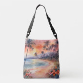 Sac Ajustable Coucher de soleil rose orange Plage tropicale Palm (Dos)