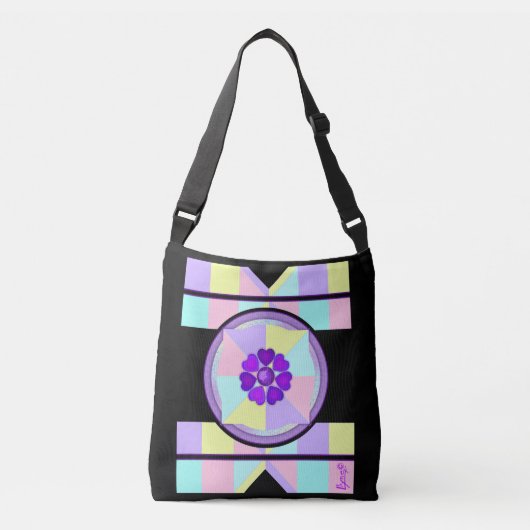 Sac Ajustable Couleurs pastel & coeurs violets battre (Devant)