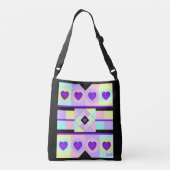 Sac Ajustable Couleurs pastel & coeurs violets battre (Dos)