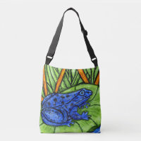 Couleurs vives Peinture Grenouille Bleue Lily Pad