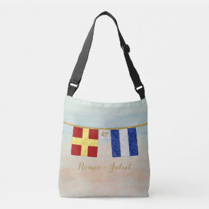 Sac Ajustable Couples Monogramme Signal Maritime Drapeaux Aquare