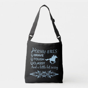 Sac Ajustable Courageuse fille de cheval robuste en bleu clair