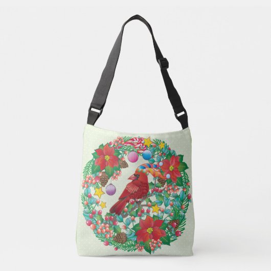 Sac Ajustable Couronne de vacances avec Red Cardinal Bird (Devant)