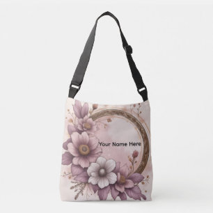 Sac Ajustable Couronne florale personnalisée vintage rose poussi