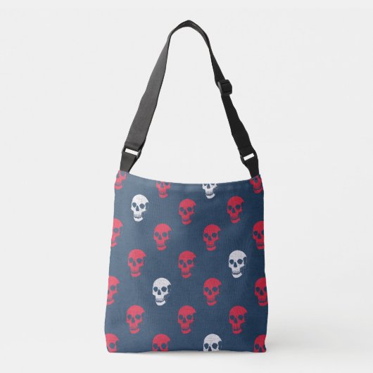 Sac Ajustable Crâne anatomique grungy À petits pois bleu rouge b (Devant)