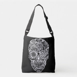 Sac Ajustable Crâne de sucre - blanc noir No4 de crânes