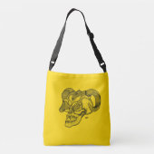 Sac Ajustable Crâne Diable Tête Noir et Jaune (Dos)