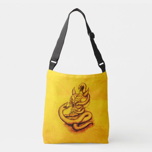 Sac Ajustable Crâne - Tête diabolique avec serpent (Devant)
