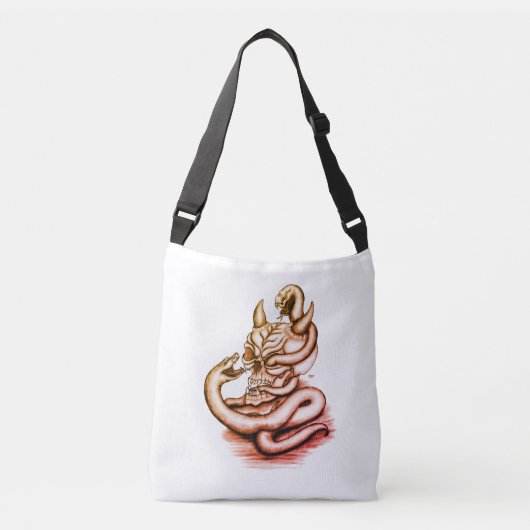 Sac Ajustable Crâne - Tête diabolique avec serpent (Devant)