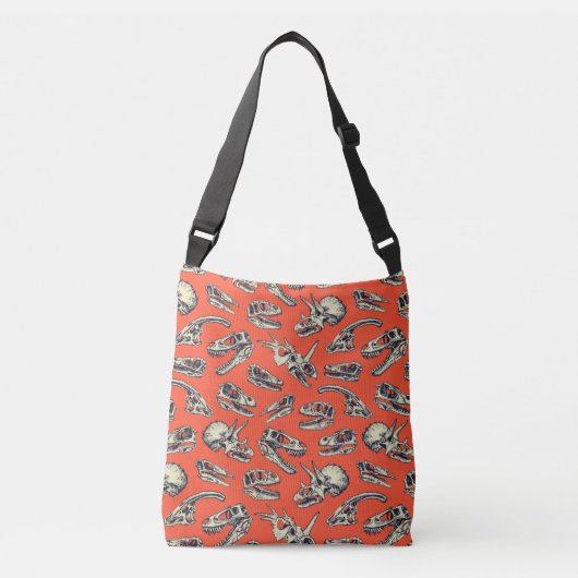 Sac Ajustable Crânes de dinosaures orange et marine (Devant)