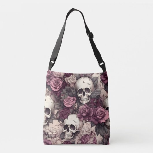 Sac Ajustable Crânes gothiques Chute Florales Sombre Halloween (Dos)