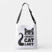 Sac Ajustable Crazy Cat Lady Crossbody Fourre-tout/Sac messenger (Dos)