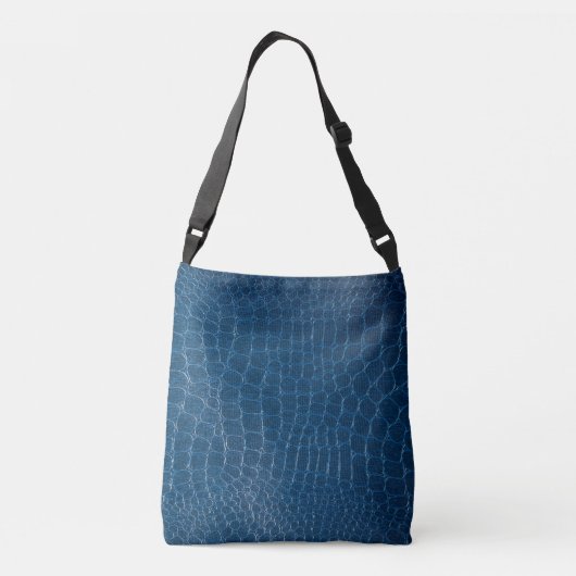 Sac Ajustable Crocodile bleu imprimé en cuir (Dos)