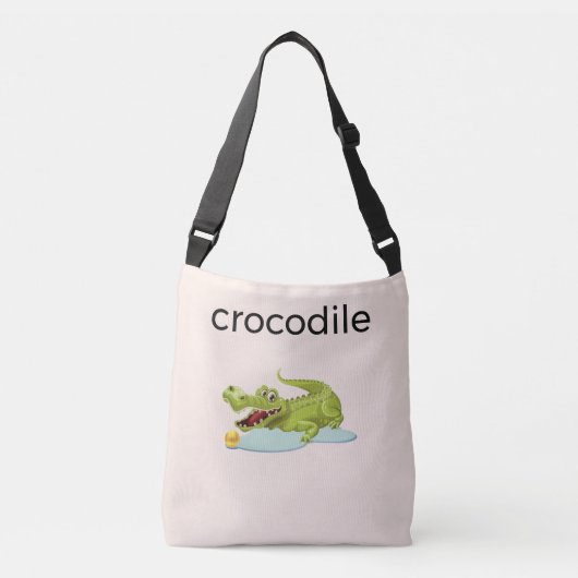 Sac Ajustable Crocodile modifiable & Calligraphie sur Ivoire (Devant)