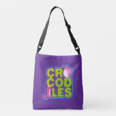 Sac Ajustable Crocodiles avec deux crocs heureux - lettres verte (Dos)