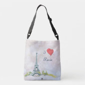 Sac Ajustable Croquis Tour Eiffel sur étincelle rose |I Heart Pa (Dos)
