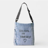 Sac Ajustable Croyez en vous Blue Denim Motivational (Devant)