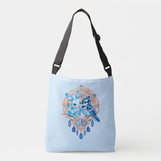 Sac Ajustable Crystal Blue Bunny and Blue Jay Heart (Devant)