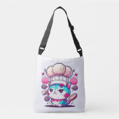 Sac Ajustable Cute boulangère Chef Chat Kitten avec pain | (Devant)