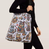 Sac Ajustable Cute Cats Doodé Cross Body Bag (De près)