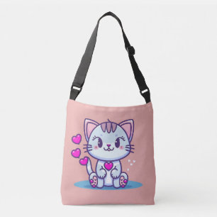 Sac Ajustable Cute Chat Kitten avec Coeurs Valentine Inspiré  