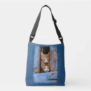 Sac Ajustable Cute chatte chatons dans la fenêtre bleue Vintage 