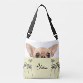 Sac Ajustable Cute Chihuahua Dandelion Personalized Crossbody (Devant)