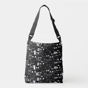Sac Ajustable Cute Éffrayant Halloween noir blanc dessin animé a