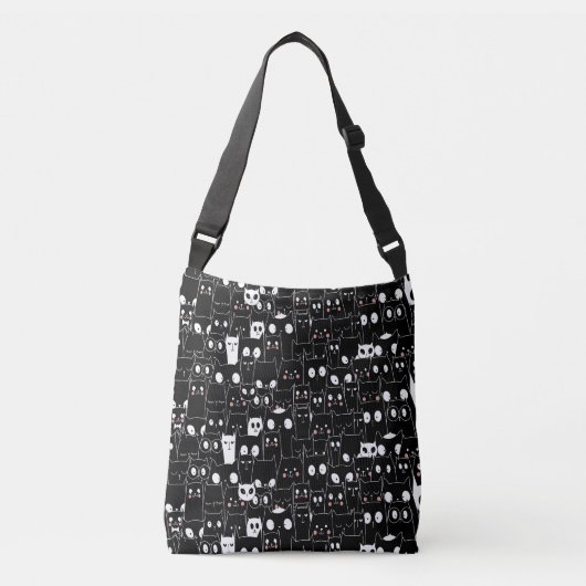 Sac Ajustable Cute Éffrayant Halloween noir blanc dessin animé a (Devant)