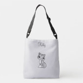 Sac Ajustable Cute kitty chat sur gris clair (Dos)
