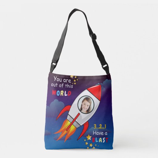 Sac Ajustable Cute Outer Space Rocket Ship Blast Off Birthday (Dos)